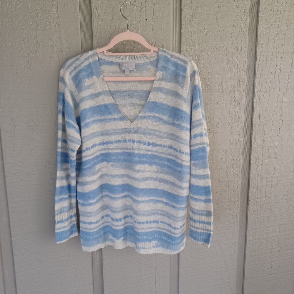 Pure Collection Cashmere Sweater Size 6 Women Long Sleeve Pullover V Neck Jumper